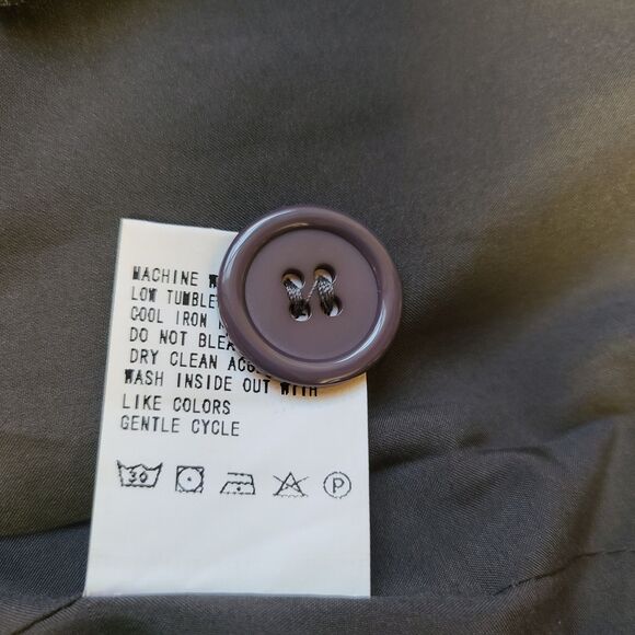 Women's Large Gray Two Piece Suit Blazer & Pants Stretchy Waistband Wide Leg - Picture 15 of 15